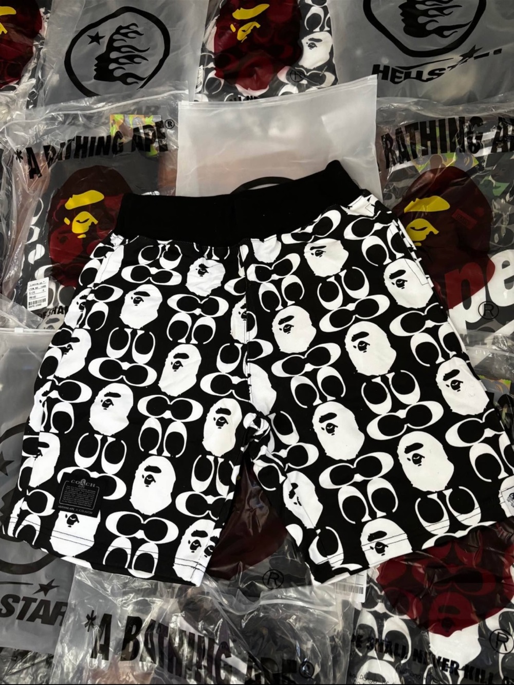 Bape x coach collab size large shorts